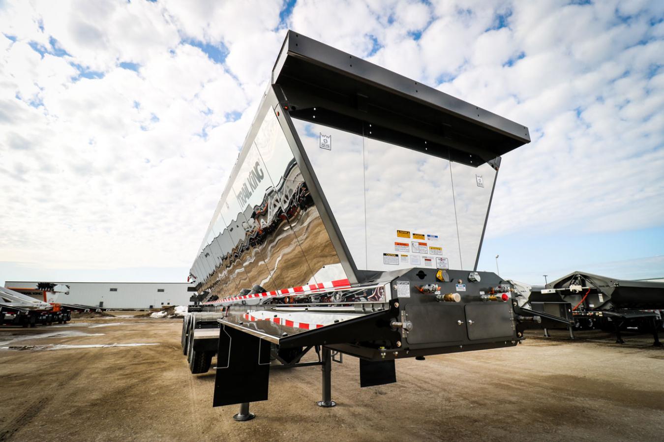 Exterior shot of a silver Trail King Trailer