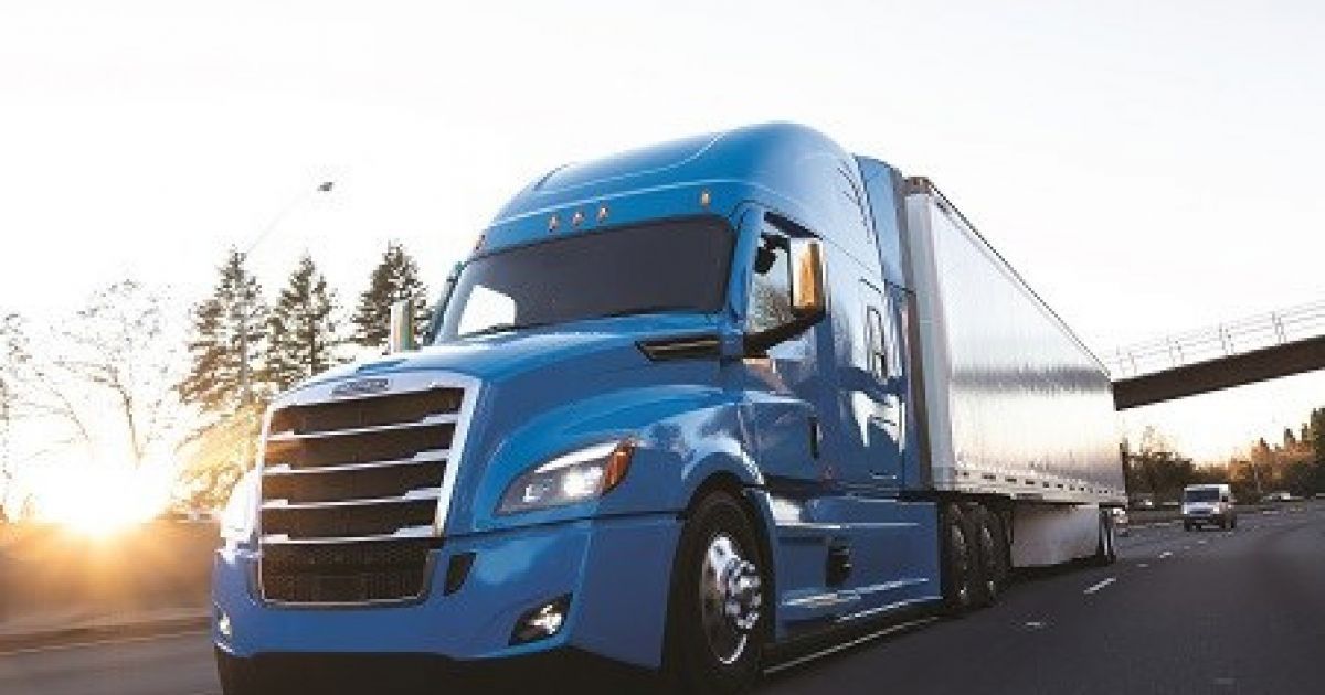 Front of a Freightliner