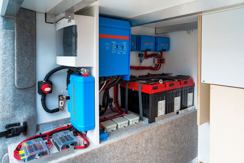 Chargers and inverters in an RV