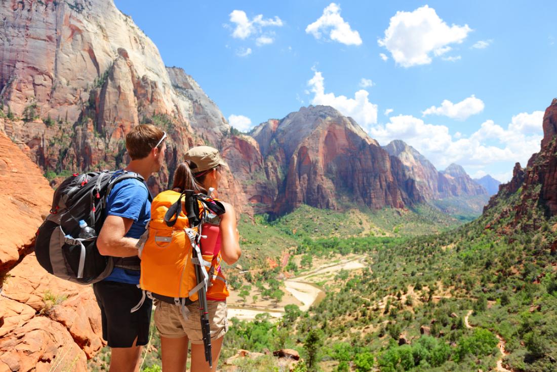 Couple overlooking Zion National Park