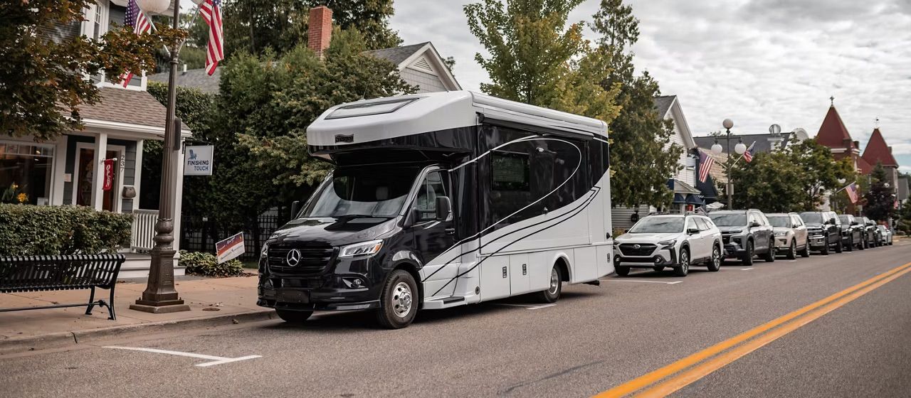 RV parked on a street