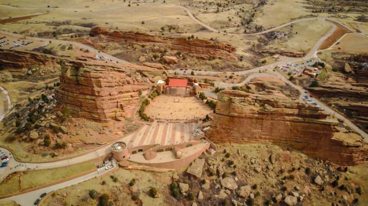 Overview of Red Rocks Ampitheatre while its empty