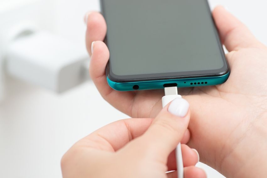 Plugging in a cell phone