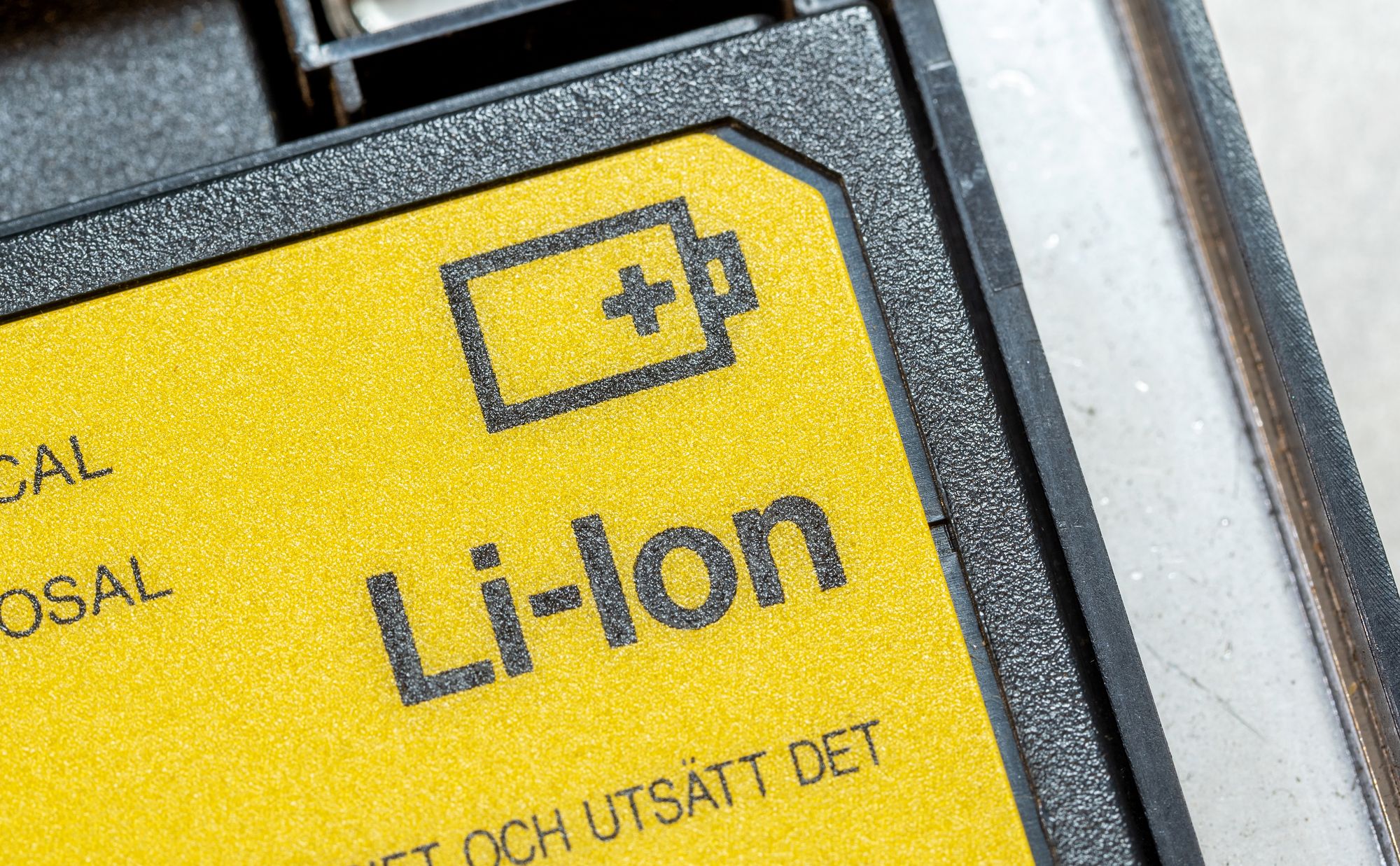 Close-up view of Li-Ion battery