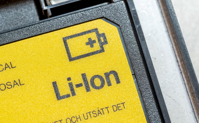 Close-up view of Li-Ion battery