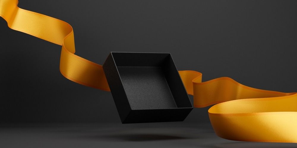 Gift box with gold ribbon