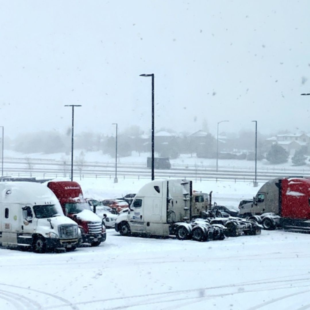 Semi's in Snow