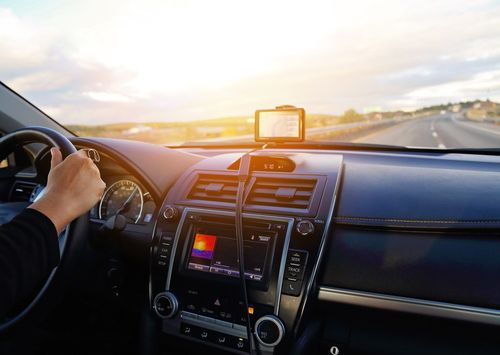 GPS system in a dashboard