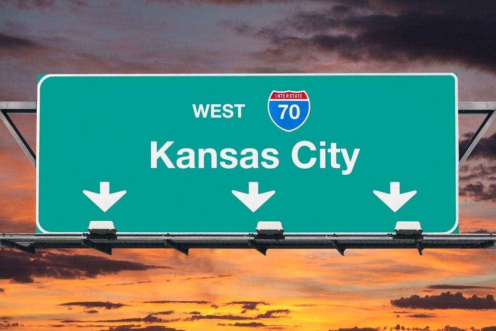 Kansas City exit sign off I-70