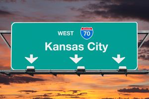 Kansas City exit sign off I-70