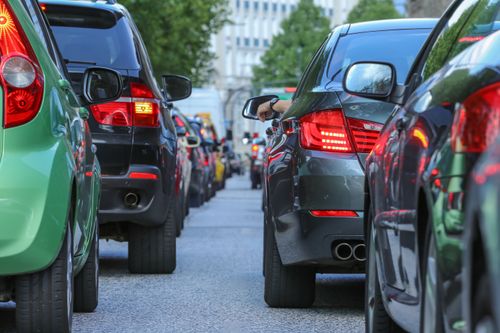 Cars in heavy traffic