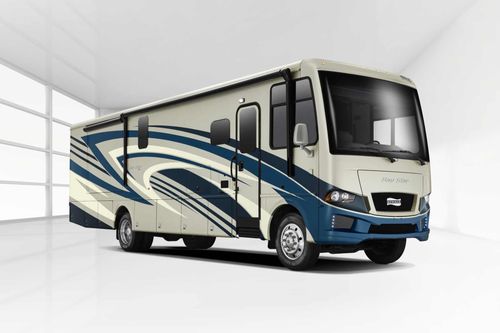 Newmar Bay Star Class A RV with blue exterior