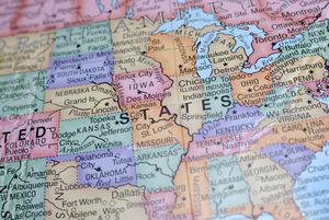 Map of the Midwest USA