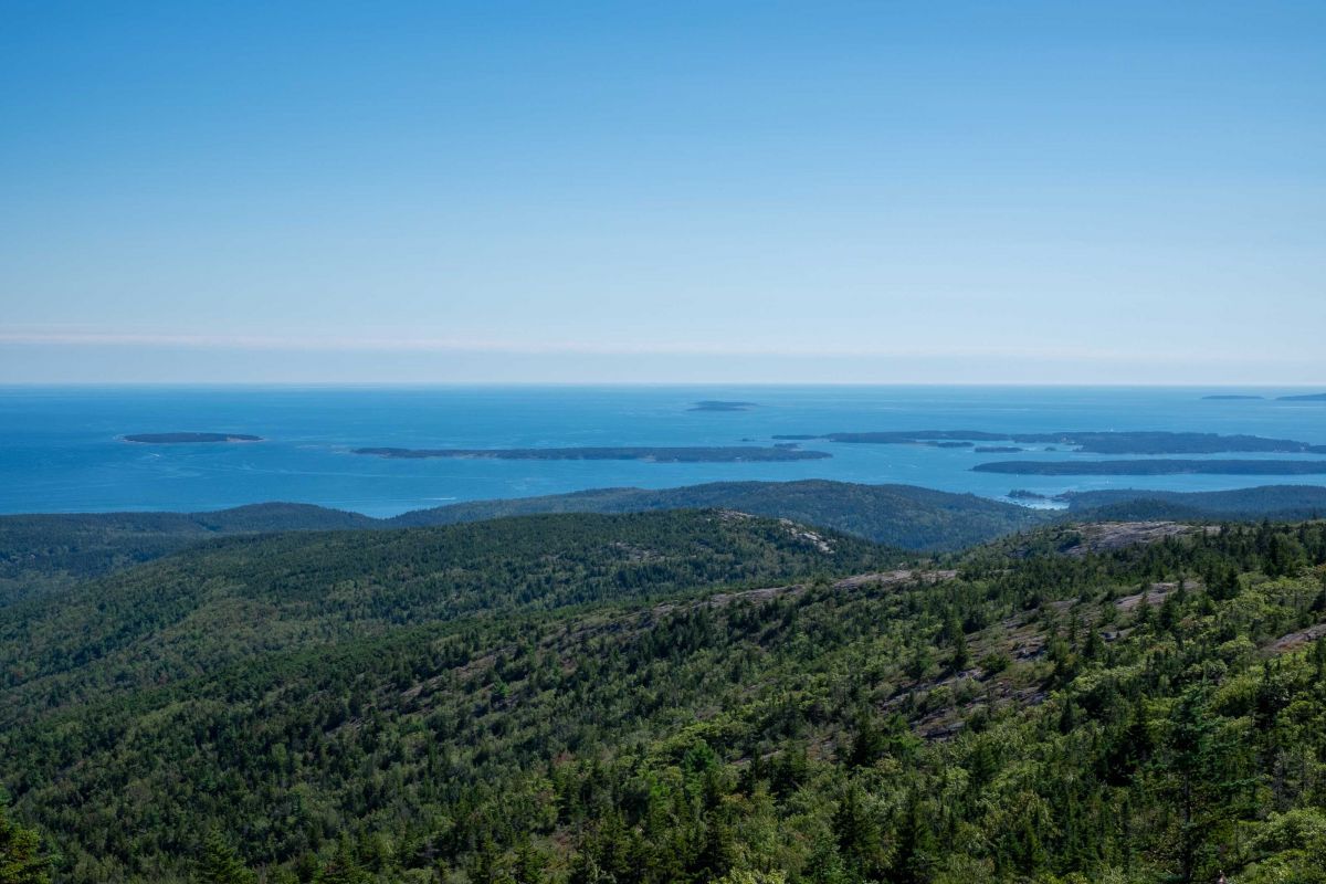 Overview of waterfront in Arcadia National Park in Maine
