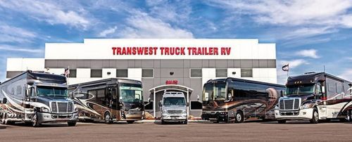 Lineup of RVs in Frederick Colorado