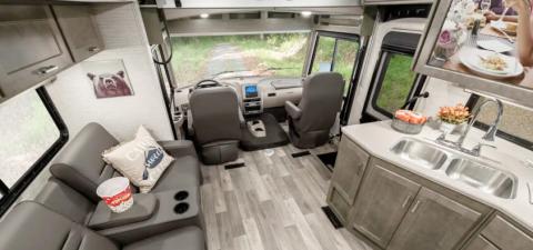 Inside of a large RV