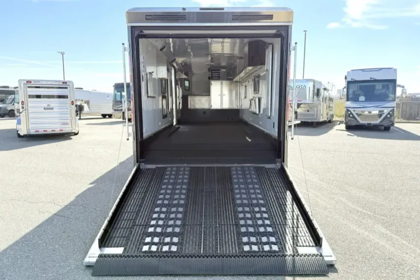 Chris Burandt Edition trailer with rear ramp open to see inside