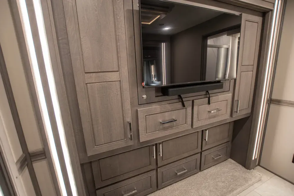 TV and wardrobe in the Renegade XL