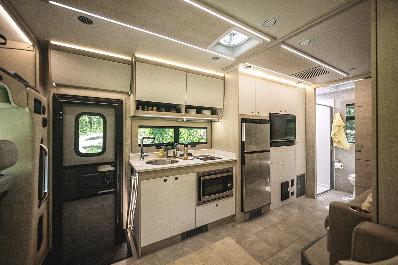 Kitchen inside the Wayfarer