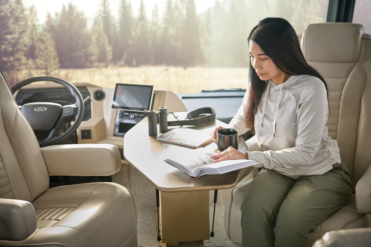 Work table inside the Bay Star Sport