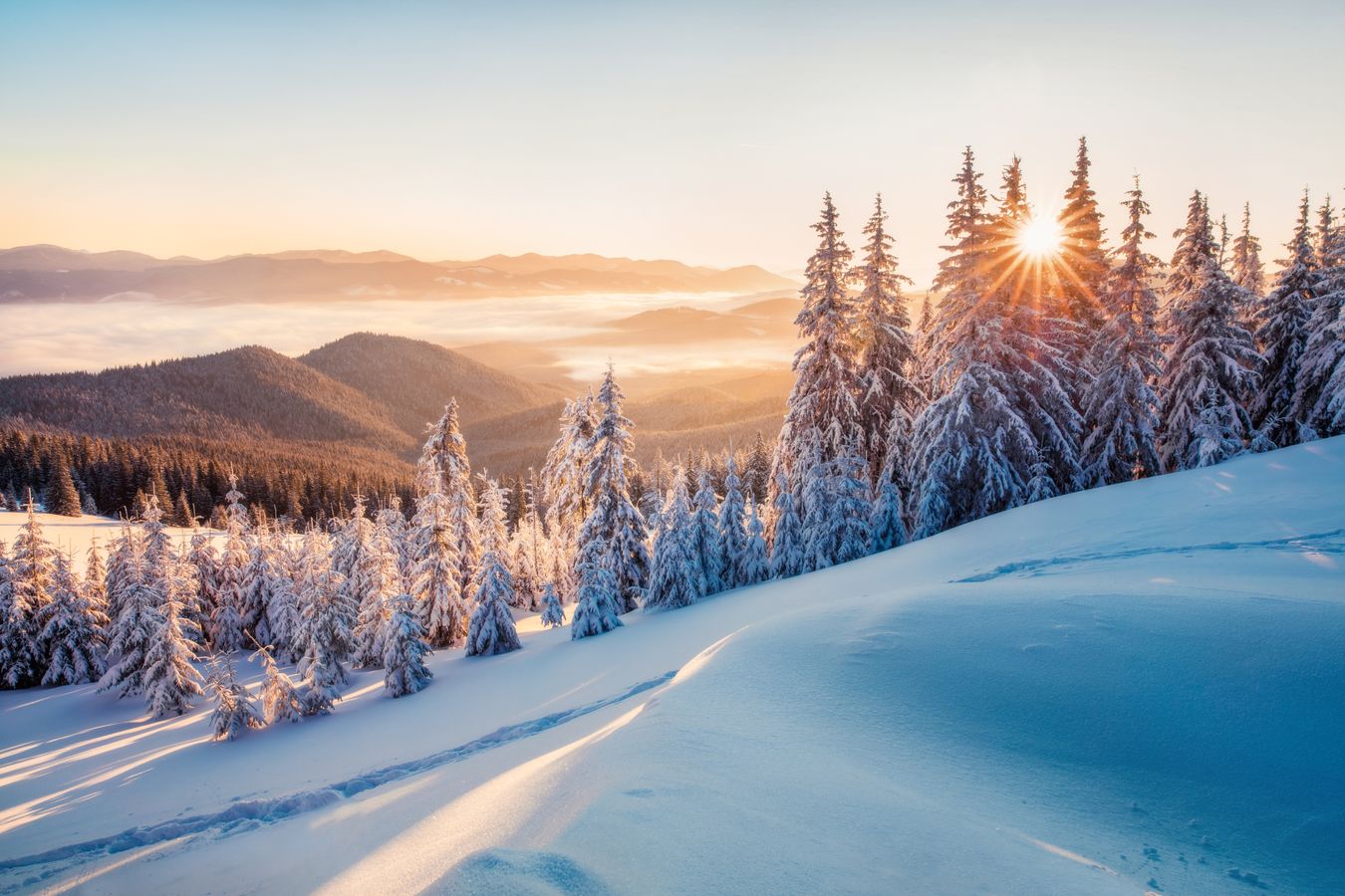 Beautiful winter mountain scene