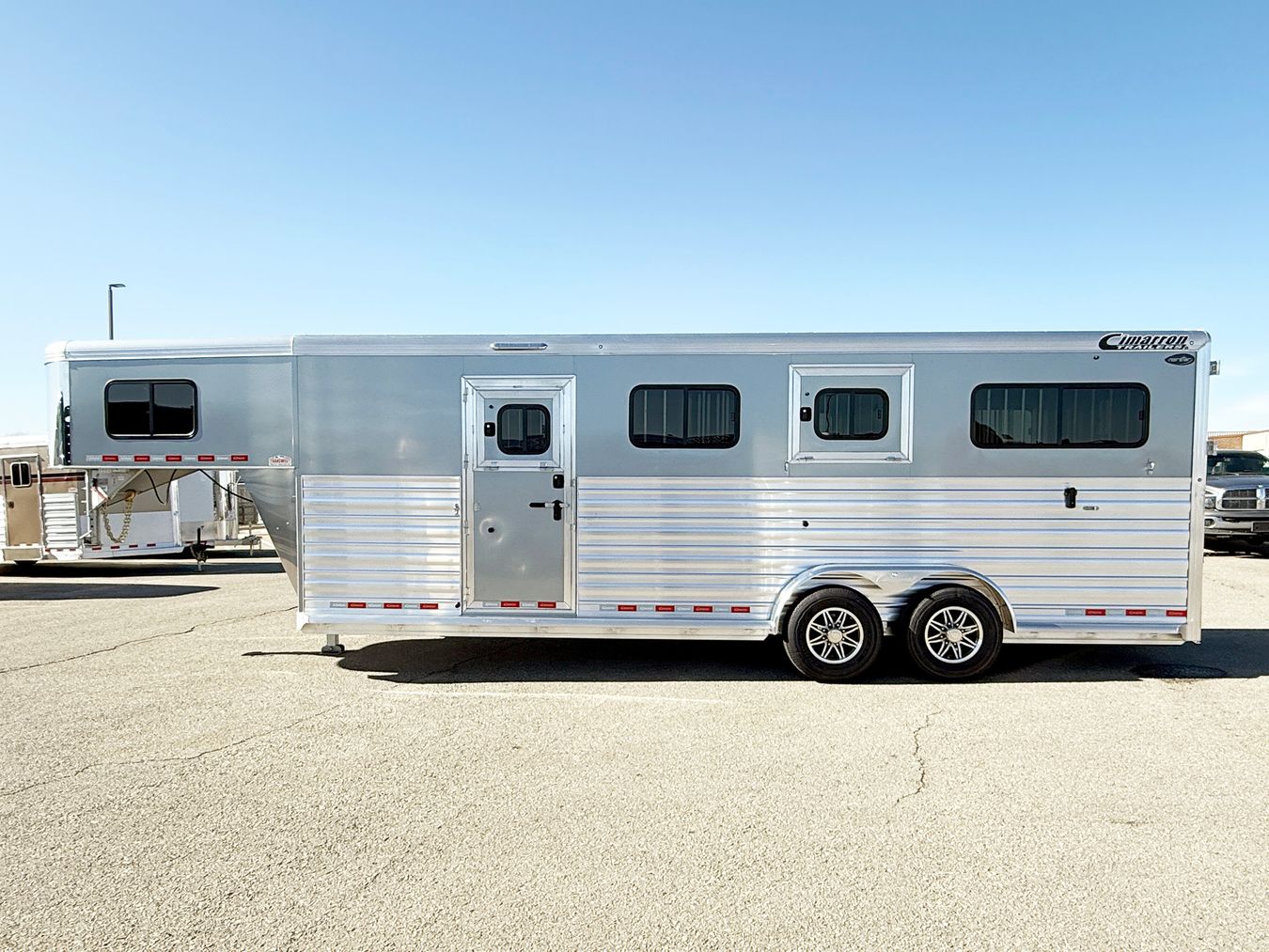 Side view of Cimarron 2+1 Horse Trailer