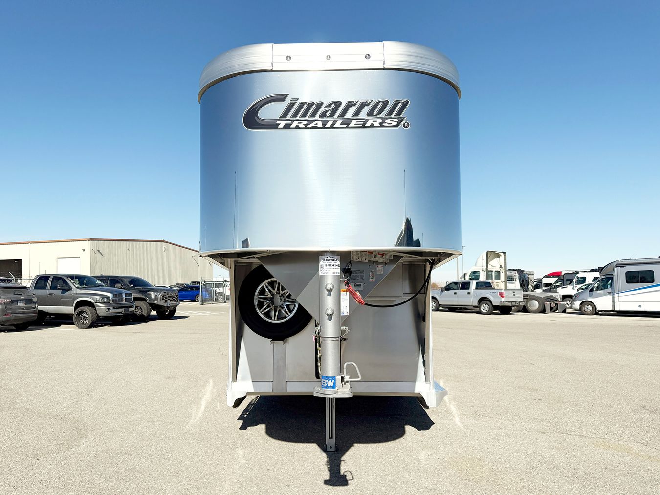 Nose of gooseneck Cimarron Horse Trailer