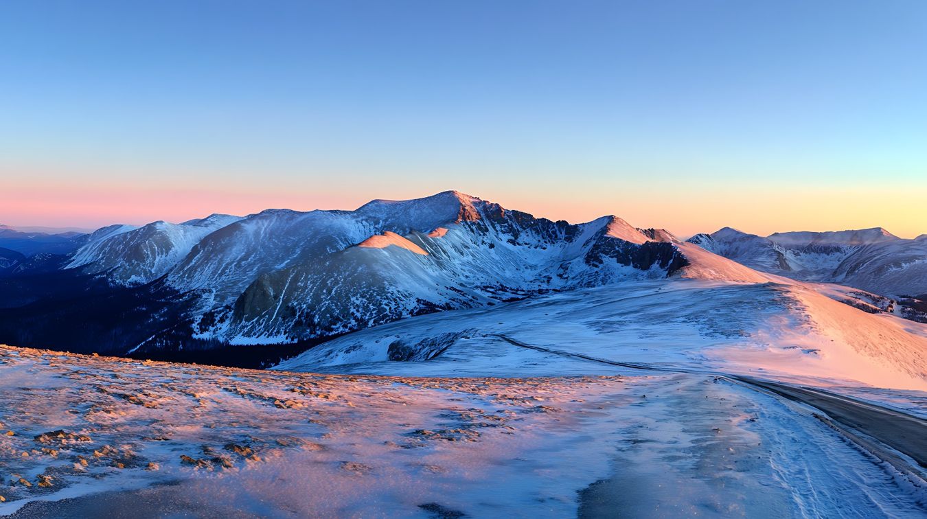Road on top of mountain range