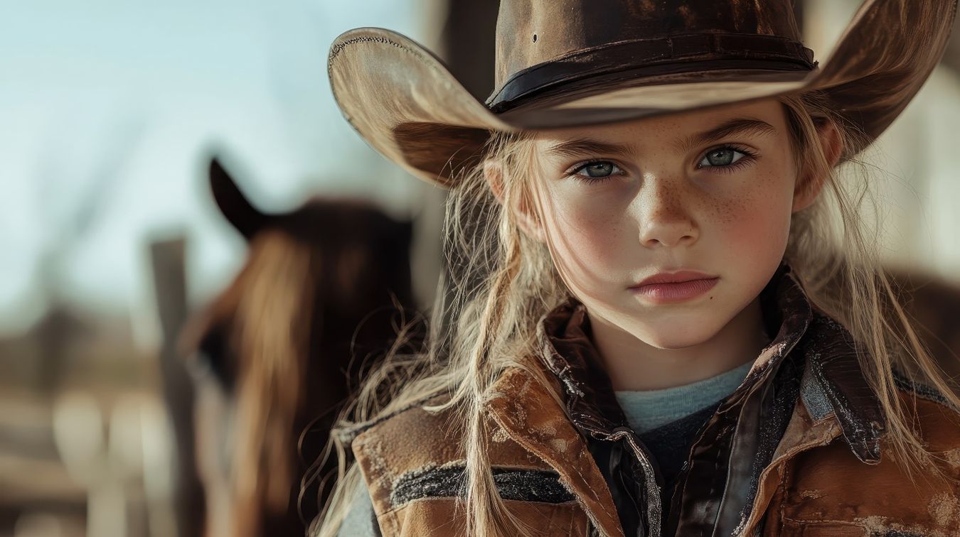 Child with cowboy hat