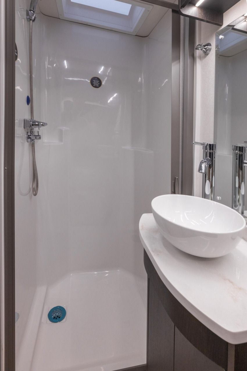 RV bathroom shower and sink