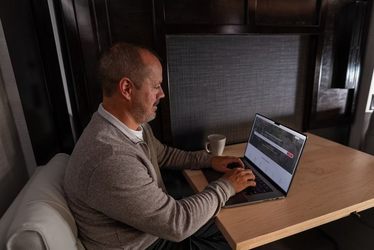 Man working on a laptop