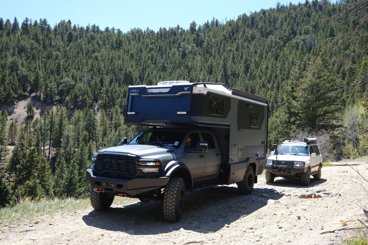 The ARKA on a winding mountain trailer