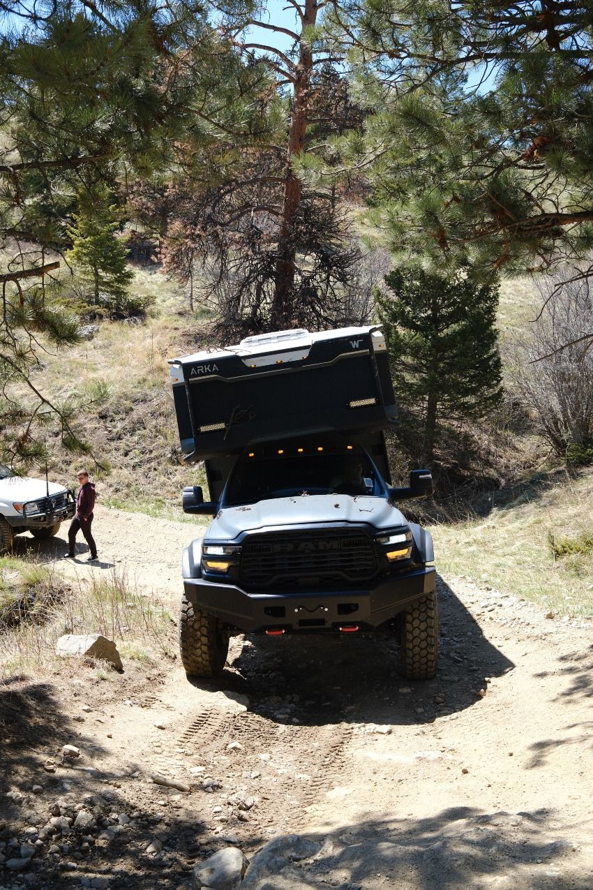 The ARKA is on a twisting mountain trail