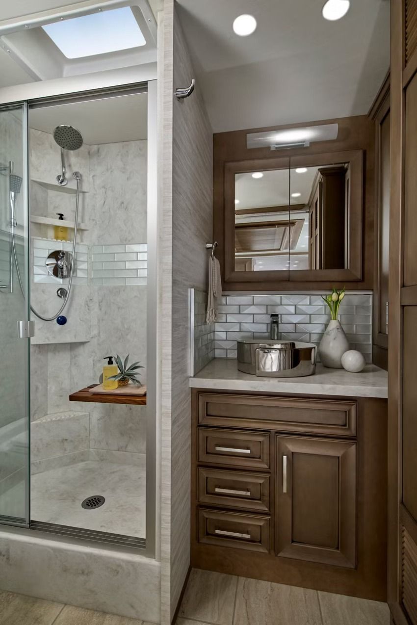 Shower and vanity
