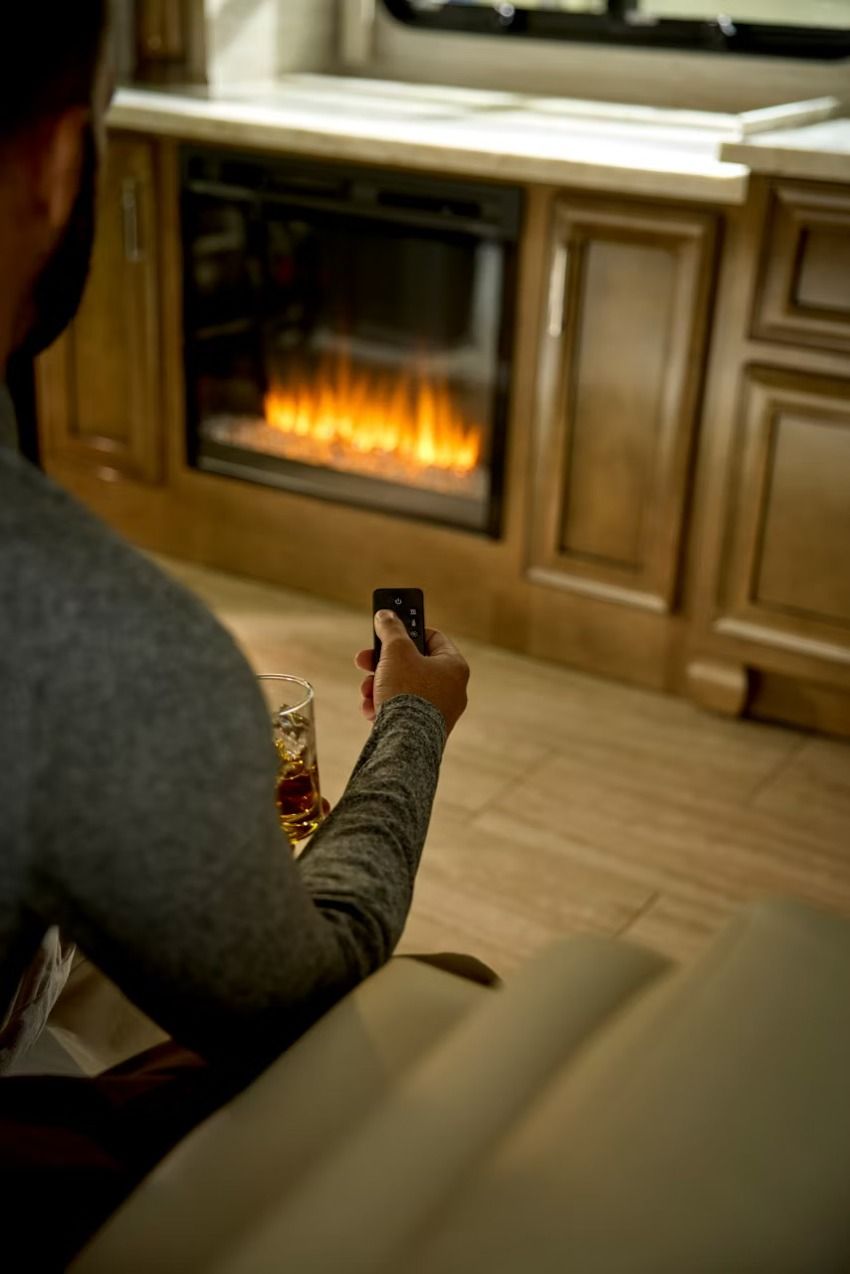 Fireplace and seating