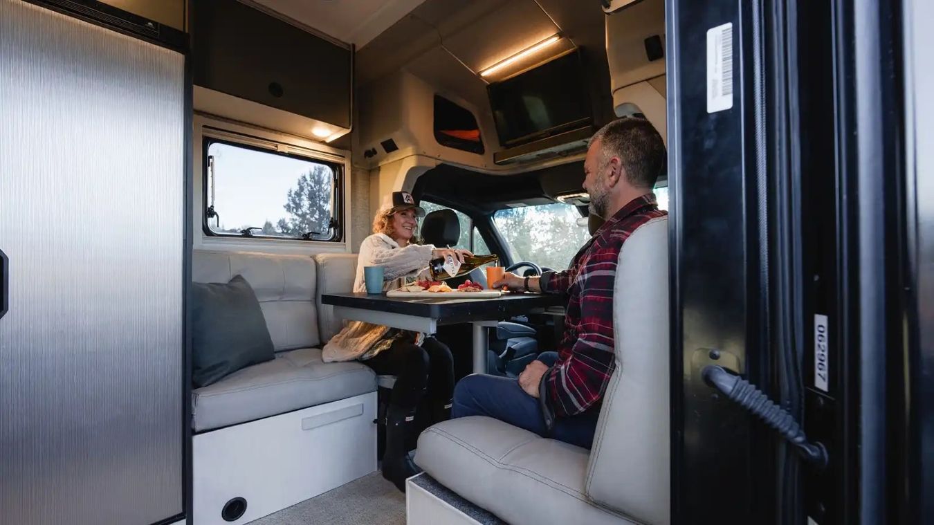 Family eats inside the EKKO