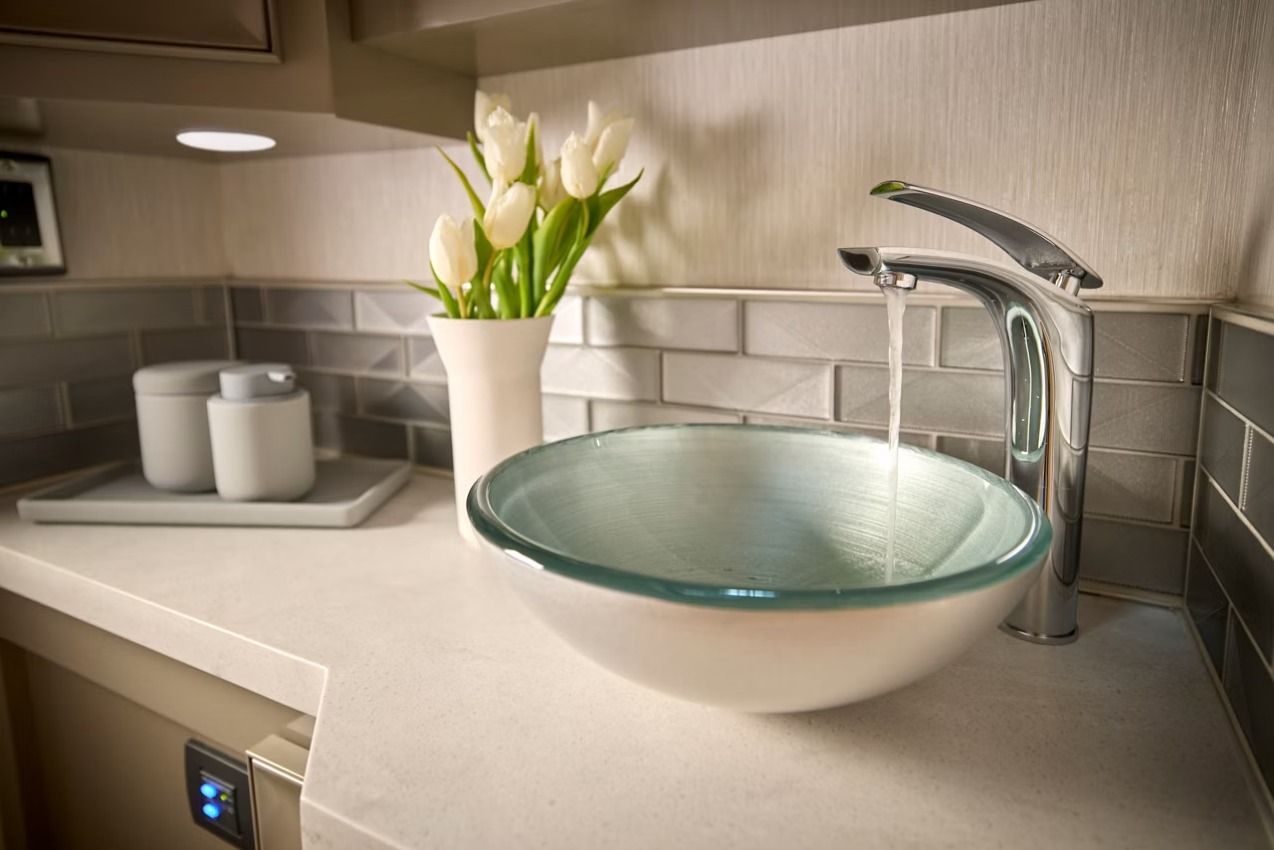 Vanity sink inside an RV