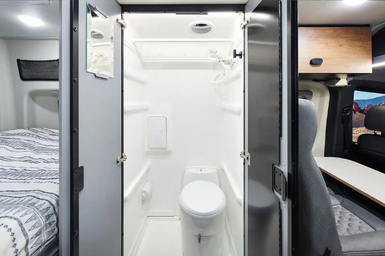 Bathroom inside the Revel