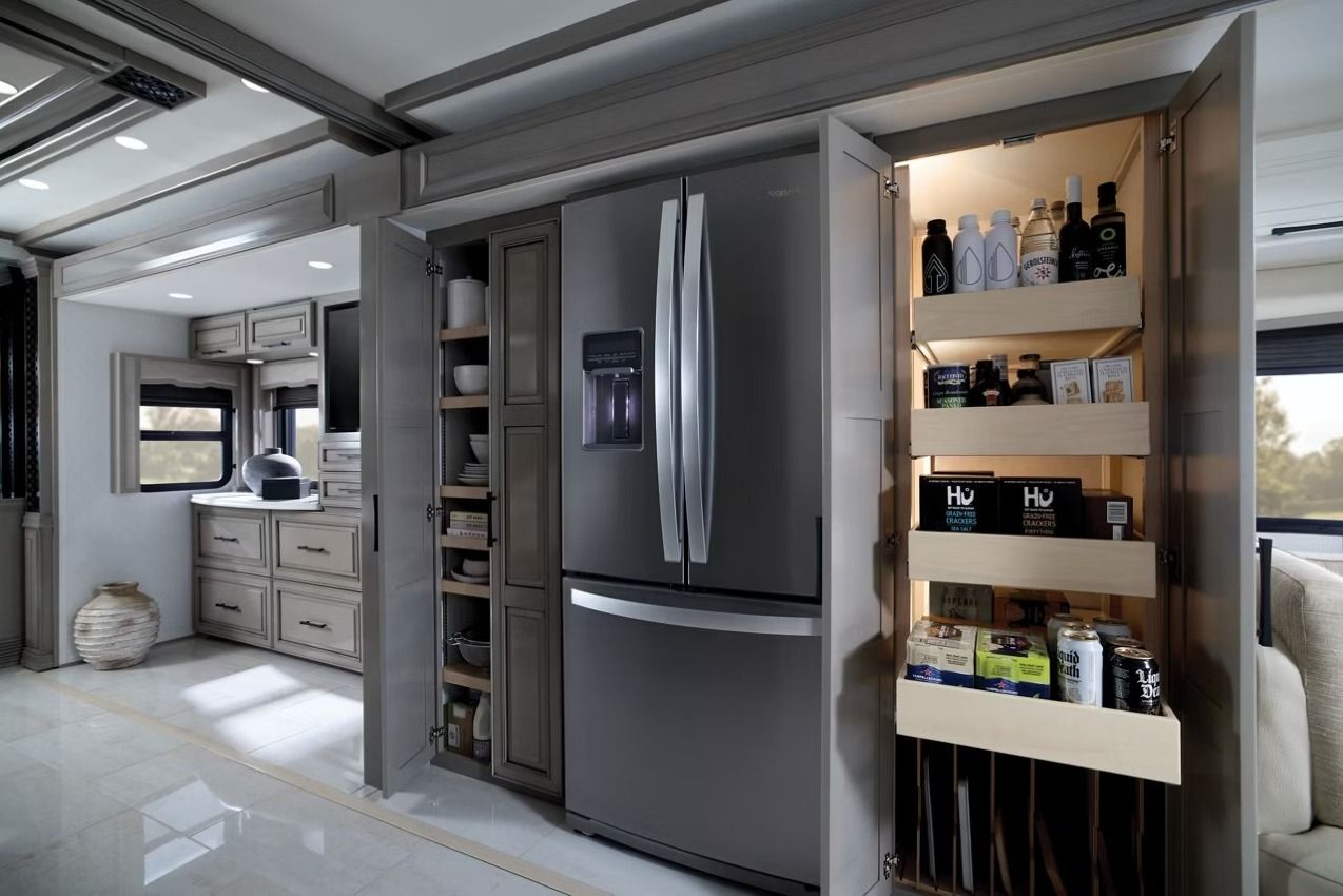 2027 Newmar London Air kitchen fridge