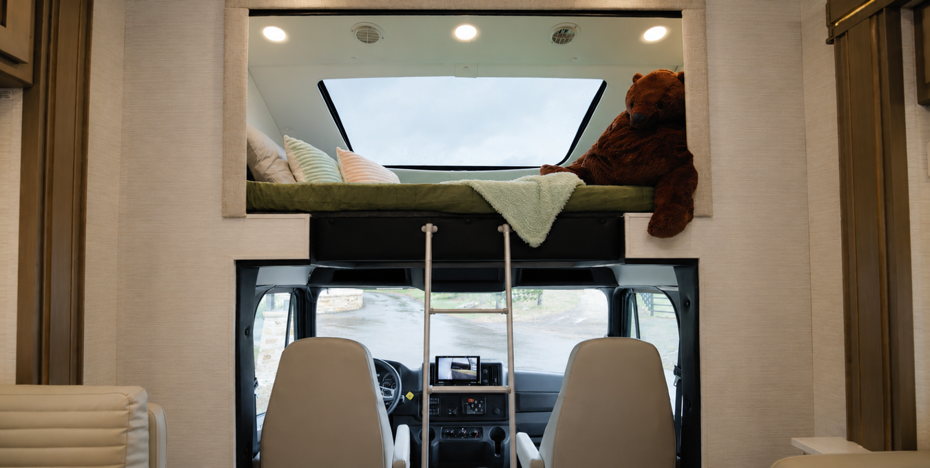 2027 Newmar Grand Star cockpit and bunk