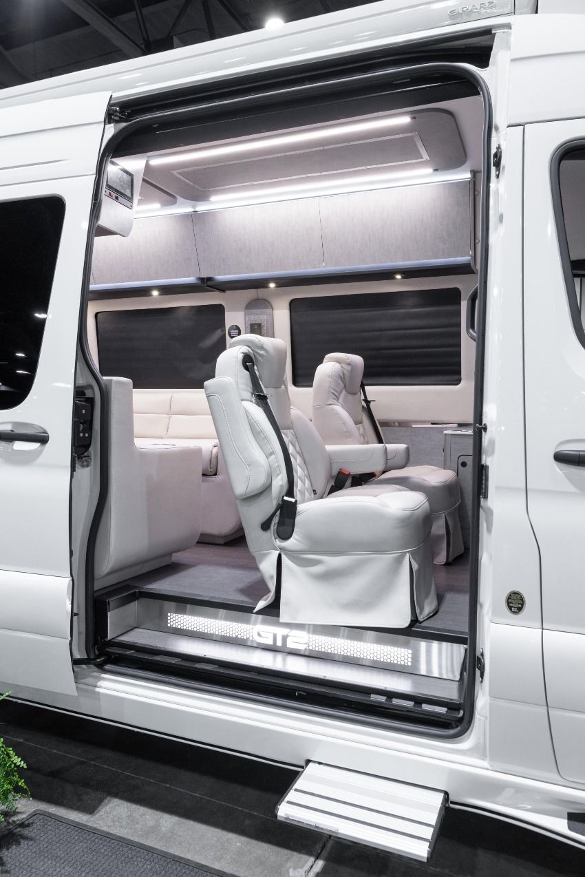 Open side door view of seating inside  GT2