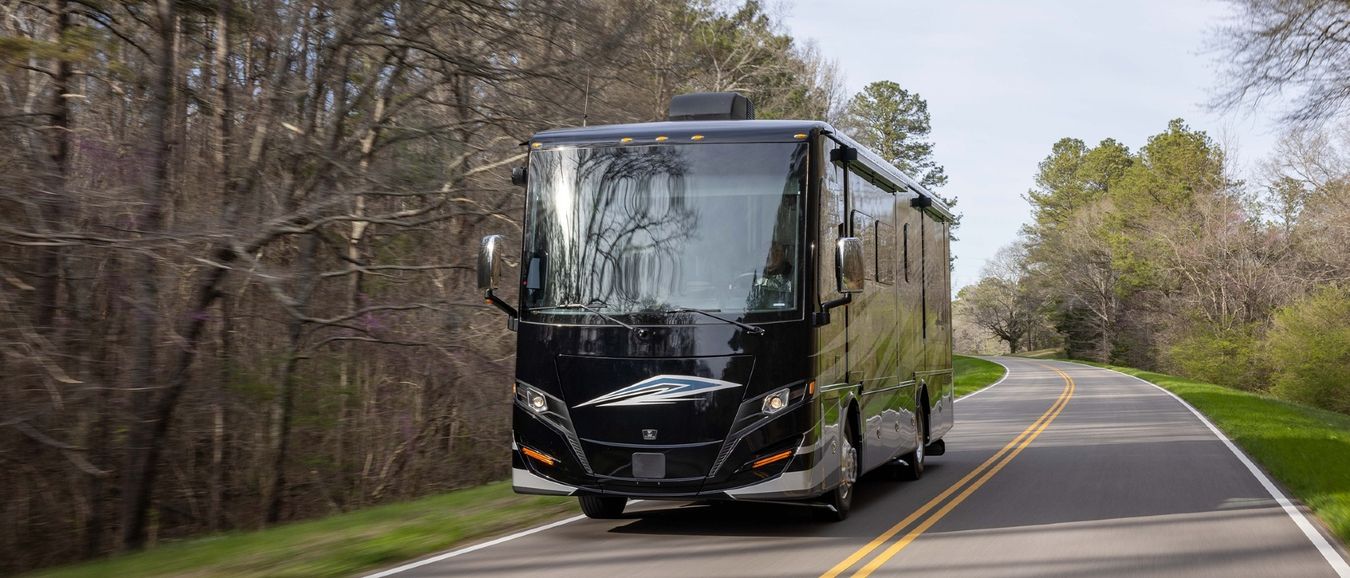 2027 Tiffin Allegro RED on the road
