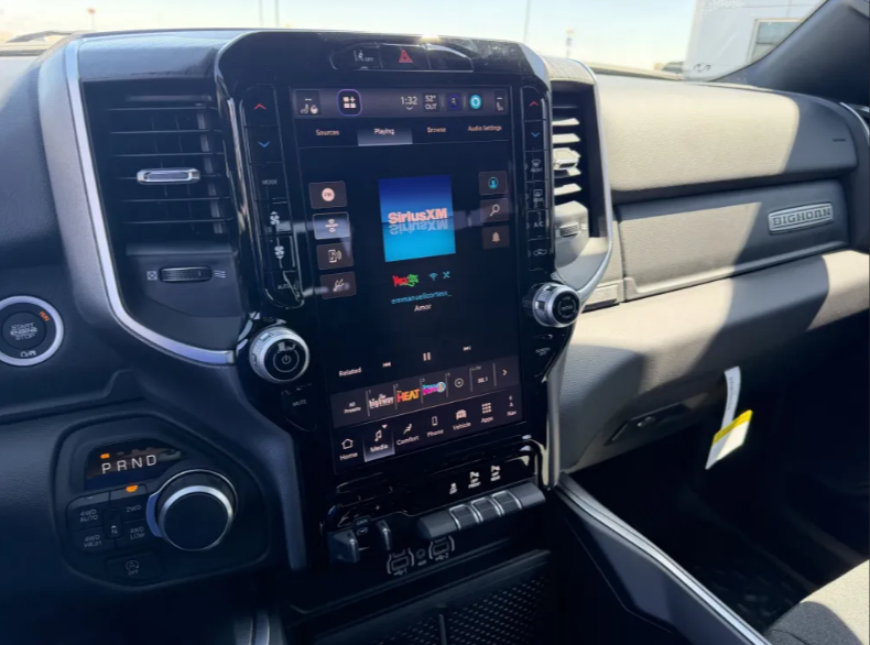 Interior of the 2026 RAM 1500 Big Horn showing the touchscreen