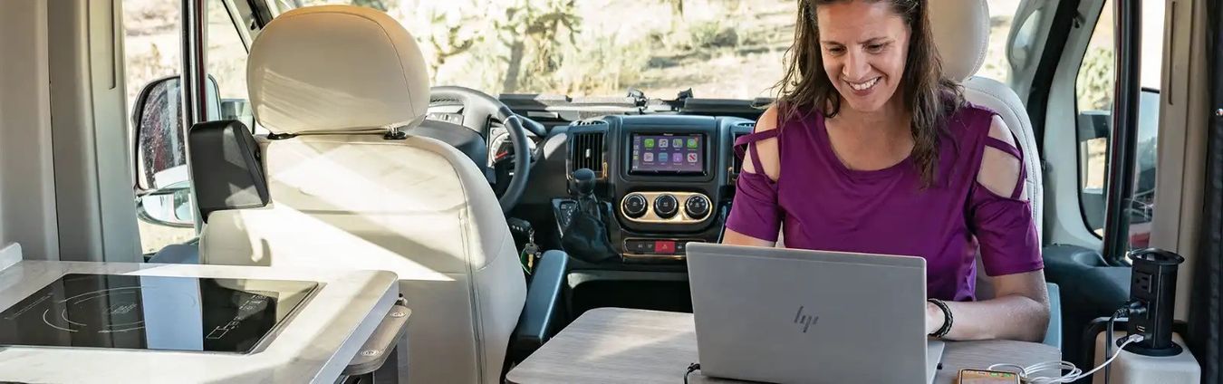 Woman on a computer