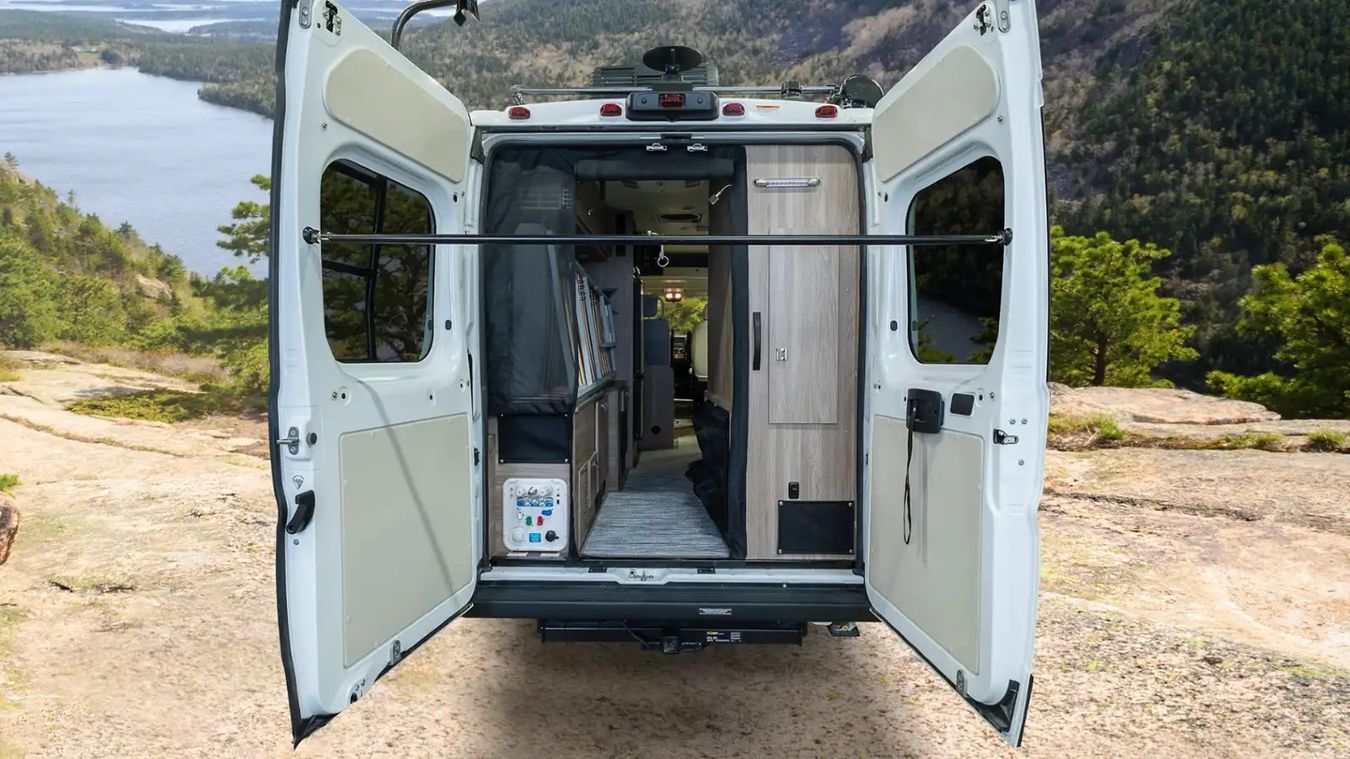 Exterior open rear of the Travato