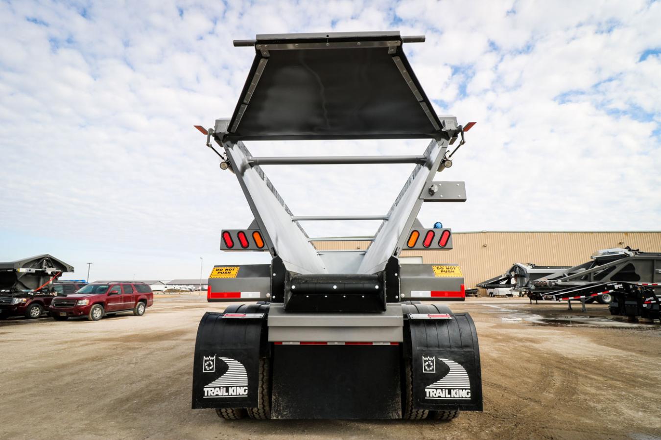An exterior shot of the back of a Trail King Trailer