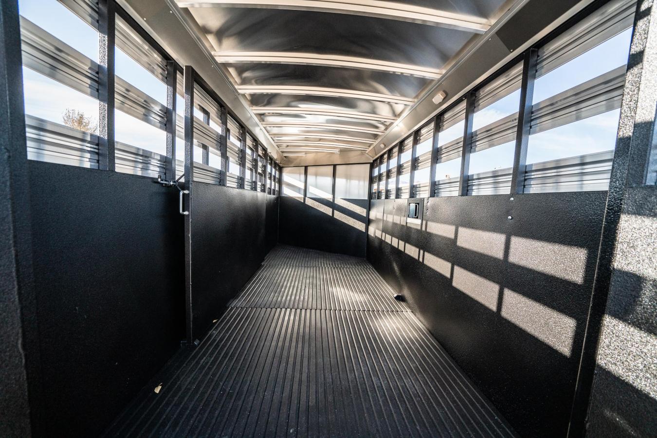 Interior shot of an empty Logan Coach Trailer