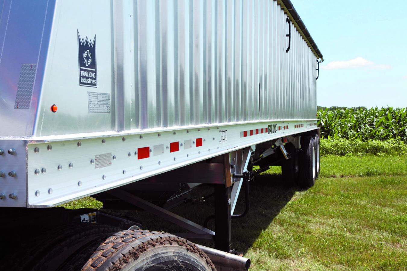 A close-up exterior shot of a Trail King Trailer