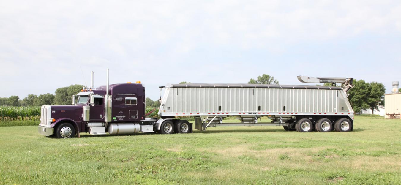 A side view of a Trail King Trailer