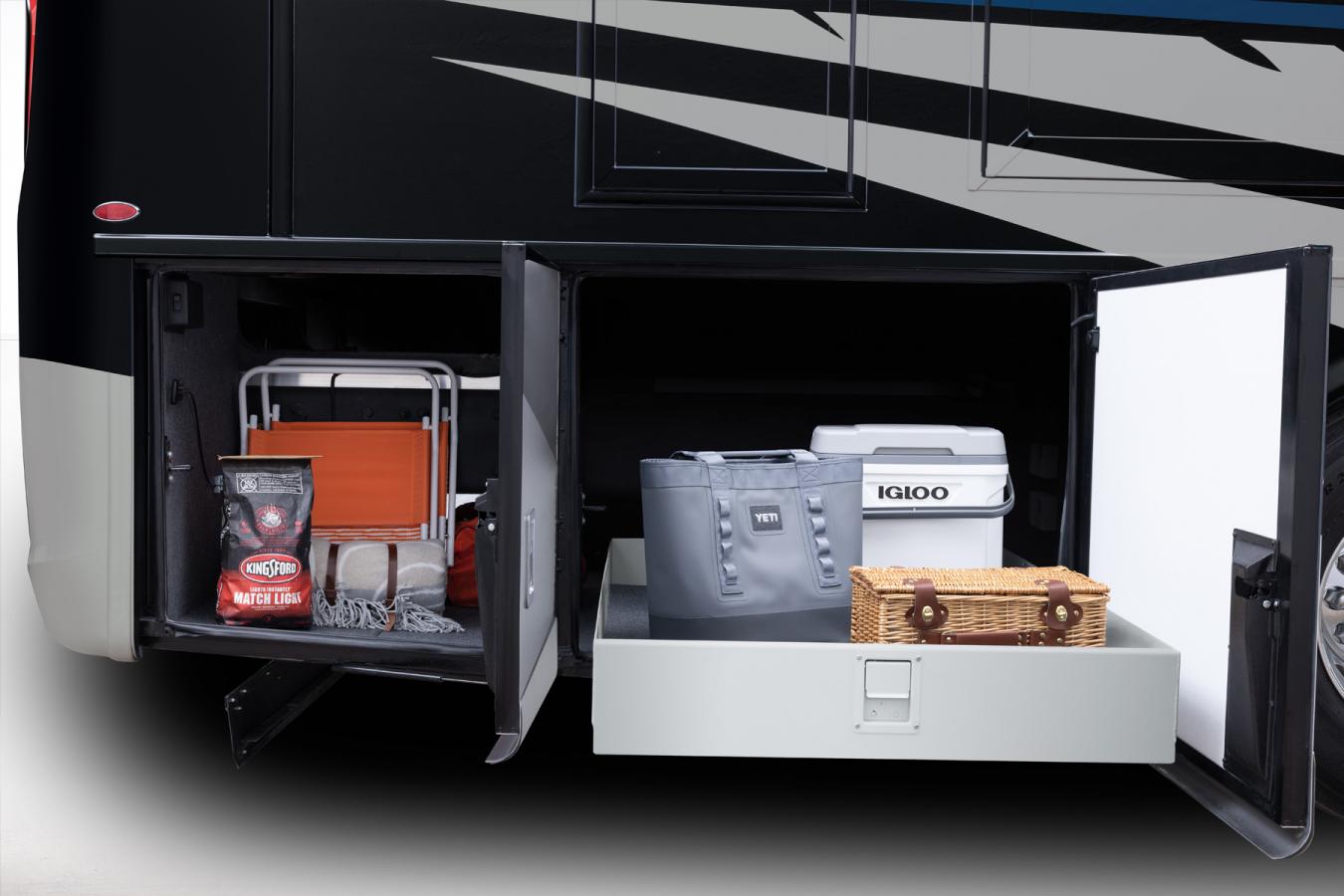Exterior storage of the 2024 Newmar Supreme Aire
